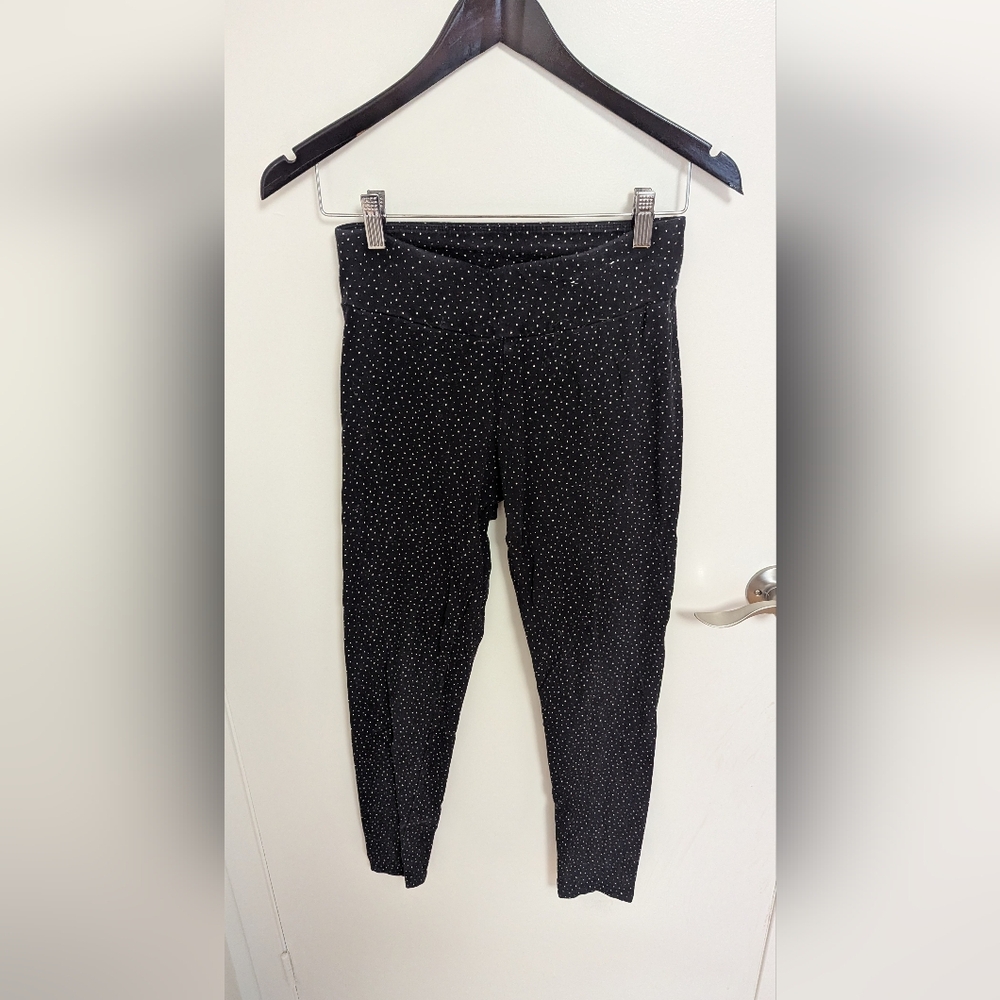 Lauren Conrad Black Polka Dot Leggings - Size Women's Medium